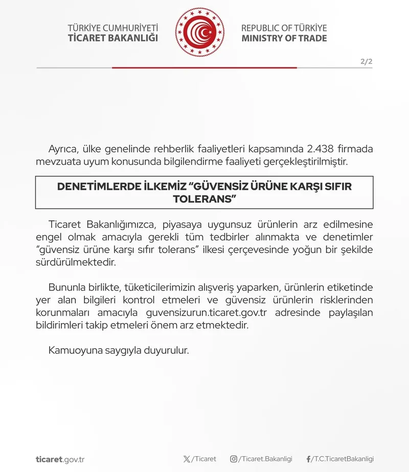 Ticaret Bakanlığı açıkladı! Güvensiz ürünleri piyasaya sürenlere 12,6 milyon lira ceza kesildi-5
