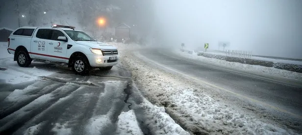 Bolu Dağı’nda yoğun kar yağışı!