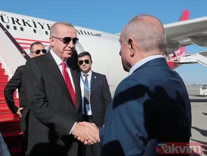 Başkan Erdoğan’ın Bakü ziyaretinden ilk kareler