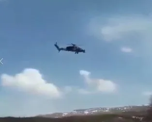 Helikopterler teröristlere ölüm yağdırdı