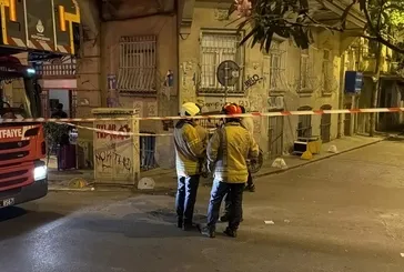 Beyoğlu’nda 5 katlı binanın bodrum katında duvar çöktü: Bina mühürlendi