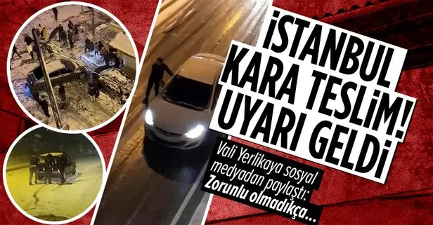 İstanbul kara teslim oldu! Vali Yerlikaya sosyal medyadan uyardı: Zorunlu olmadıkça...