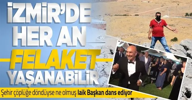 İzmir’de Harmandalı çöplüğünden sızan çöp suları Kösedere mevkisinde toprak kaymasına neden oldu