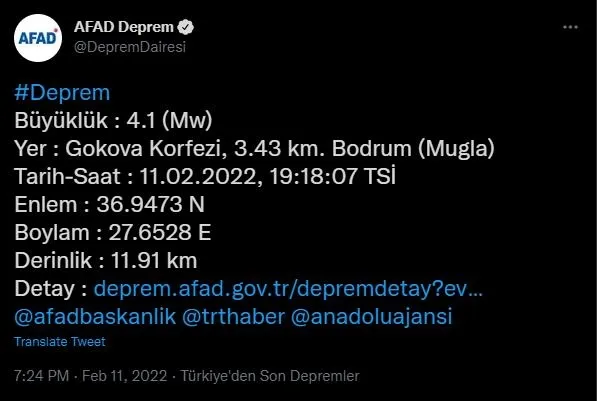Son dakika: AFAD duyurdu! Muğla Bodrum'da 4.1 büyüklüğünde deprem-3