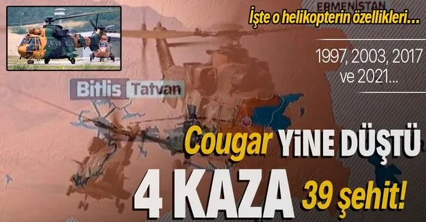 4 kazada 39 şehit verdik! Tatvan’da Cougar tipi helikopter kırıma uğradı: İşte o helikopterin özellikleri