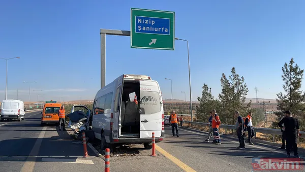 Gaziantep'te servis minibüsü kazası: Bariyerlere ok gibi saplandı! - 5