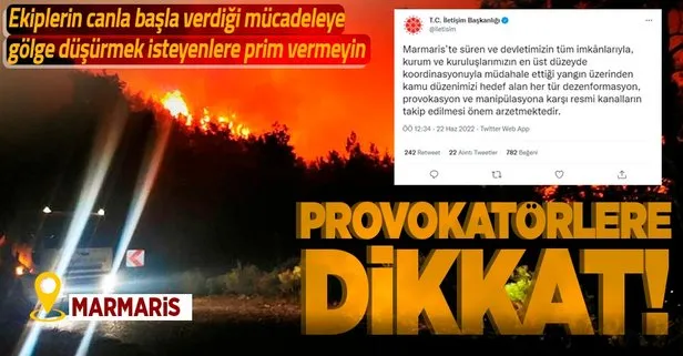 İletişim Başkanlığı’ndan Marmaris’teki orman yangınına ilişkin açıklama: Provokasyon ve manipülasyona dikkat
