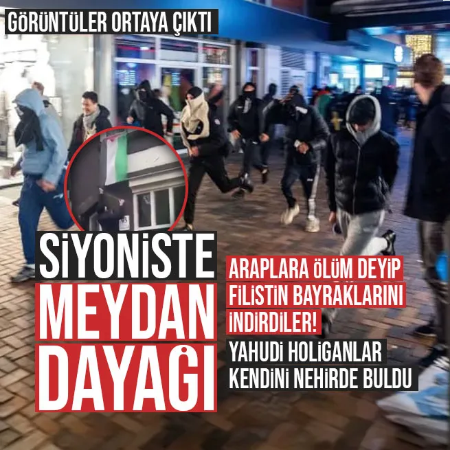 Maccabi Tel Aviv-Ajax maçı sonrası Hollanda karıştı! Filistin bayraklarını indiren İsrailli saldırganları nehre attılar