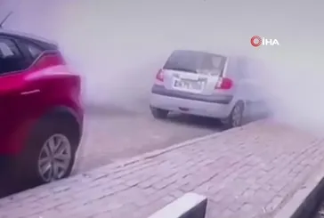Güngören’de iş yerinde patlama anı kamerada