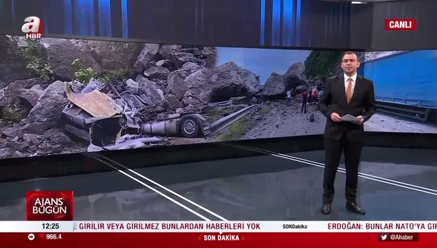 Feci görüntü! Artvin Kemalpaşa'da heyelan! Dev kayalar tırların üstüne düştü: 1 ölü 2 yaralı | A Haber olay yeri görüntüleri özel video