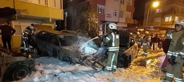 Fatih’te 9 otomobil kundaklandı
