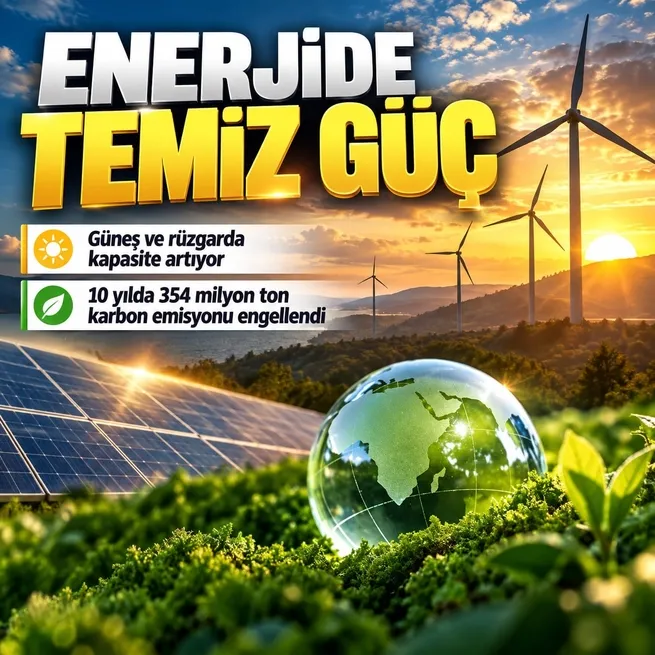 Türkiyede güneş ve rüzgardan 10 yıllık kazanım! 442,2 TWh elektrik üretildi: 354 milyon ton karbon emisyonu engellendi