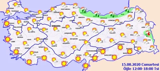 HAVA DURUMU | Meteorolojiden o illere sağanak uyarısı | 15 Ağustos 2020 hava nasıl olacak?-3