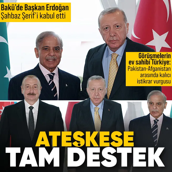 Pakistan-Afganistan gerilimi masada! Baküde Başkan Erdoğan Pakistan Başbakanı Şerif ile görüştü