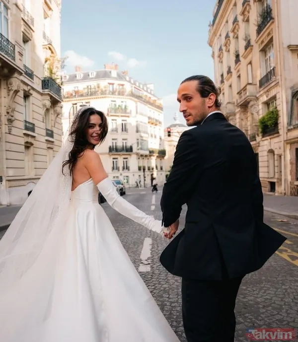 Melisa Aslı Pamuk ve Yusuf Yazıcı'nın düğününden ilk kareler! Sessiz sedasız evlenmişlerdi! Paris sokaklarında böyle aşka geldiler... - 8