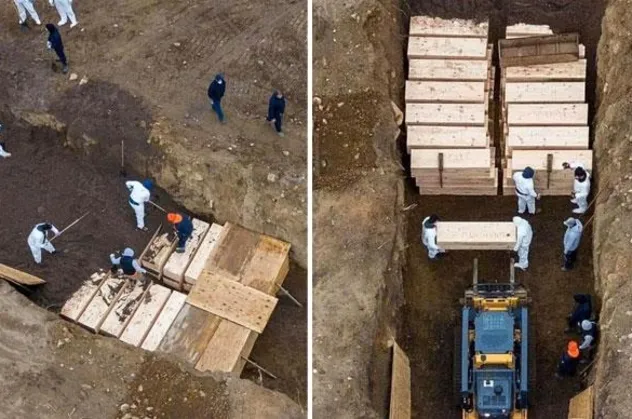 ABD’de koronavirüs kabusu bitmiyor! Kovid-19 kurbanları toplu mezarlara gömülüyor