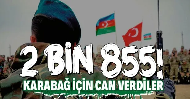 Azerbaycan Karabağ’da topraklarını işgalden kurtarmak için 2 bin 855 şehit verdi