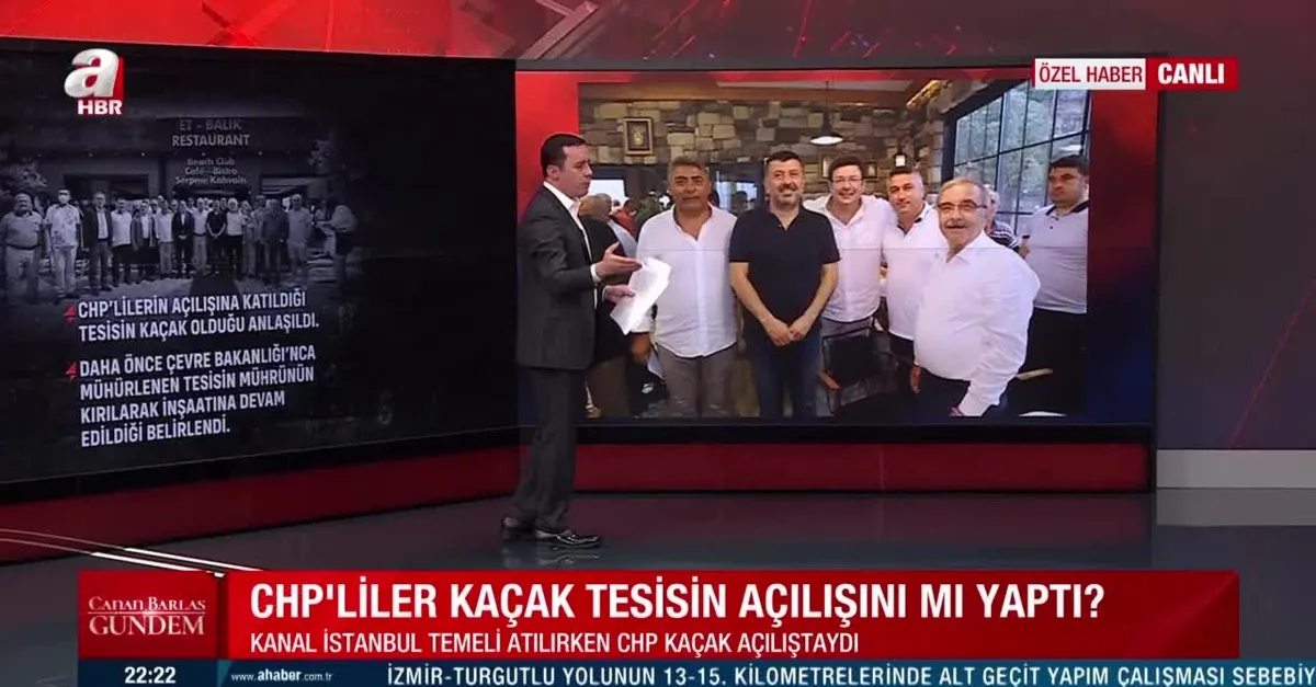 Halk TV'nin sahibi Cafer Mahiroğlu'nun Ayvacık Asos'taki kaçak restoranının açılışına CHP'den tam kadro katılım!