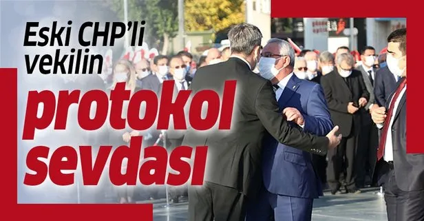 Antalya’daki 10 Kasım töreninde CHP 22. dönem milletvekili Tuncay Ercenk, protokolde en öne geçmek istedi