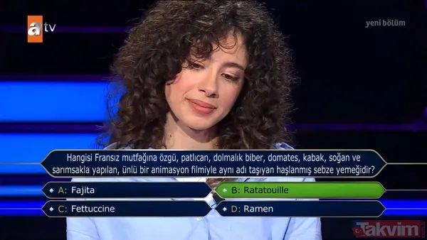 İşte Kim Milyoner Olmak İster'de yarışmacının cevapladığı diğer sorular...