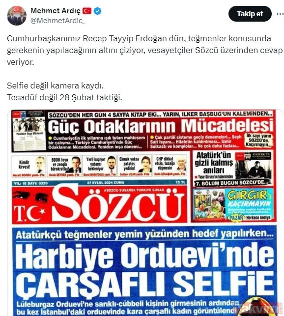 Sözcü'den skandal: Çarşaflı diye Mehmetçiğin annesini hedef aldılar! | Saygı Öztürk bile bile yaptı! - 10