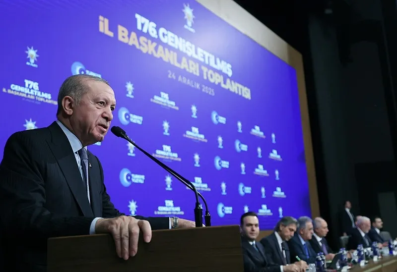 Başkan Erdoğan AK Parti Genişletilmiş İl Başkanları Toplantısı'na katılarak konuşma yaptı. (AA)
