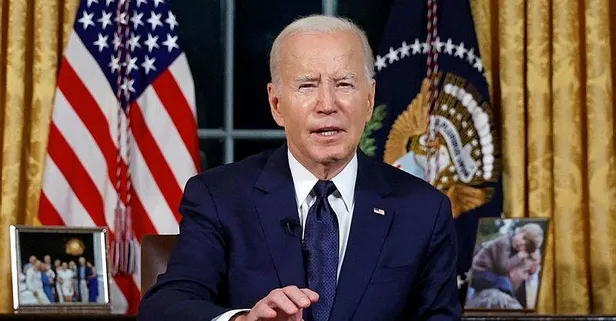 SON DAKİKA I ABD Başkanı Biden ulusa seslendi! Beyaz Saray kan kırmızı ışıklandırıldı: Vahşet ve savaş mesajı