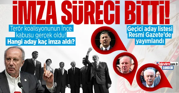 Muharrem İnce, Sinan Oğan, Doğu Perinçek... 100 bin imza toplandı mı? Hangi aday kaç imza aldı?