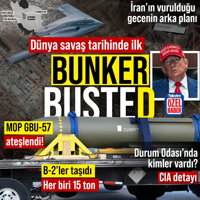 ABD GBU-57leri ilk kez kullandı! Fordow havadan, Nanatz ve Isfahan denizden vuruldu | İsim isim Trumpın savaş odasındakiler