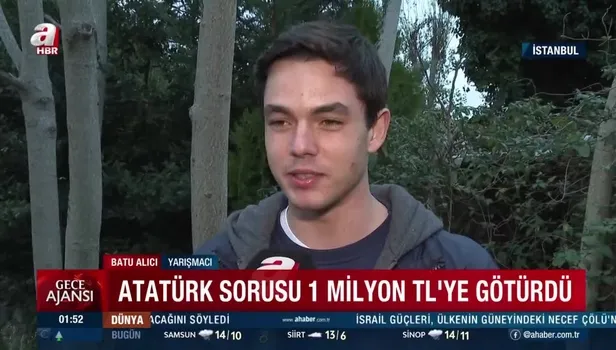 Kim Milyoner Olmak İster'de 1 milyon liralık soruya ulaşan Batu Alıcı duygularını A Haber ekranlarına anlattı