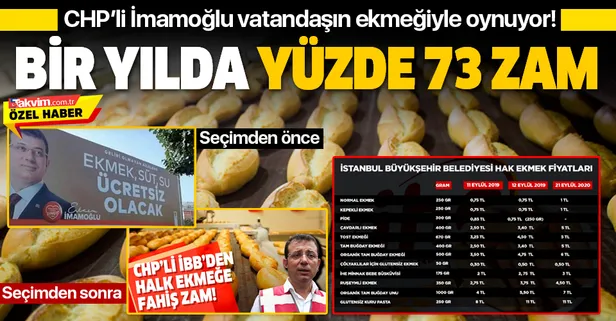 CHP'li İBB halk ekmeğe bir yılda yüzde 73 zam yaptı!