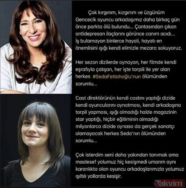 Melek Baykal, 2023 yılında konuya ilişkin "Çok kırgınım, kızgınım ve üzgünüm Gencecik oyuncu arkadaşımız daha birkaç gün önce parkta ölü bulundu......