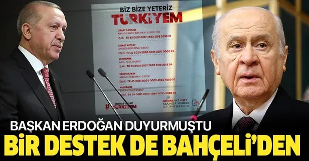 Son dakika: Devlet Bahçeli’den ’Milli Dayanışma Kampanyası’na destek: 5 maaşımla katılıyorum