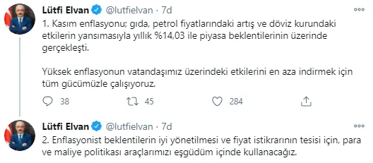 Son dakika: Hazine ve Maliye Bakanı Lütfi Elvan'dan flaş enflasyon açıklaması-1