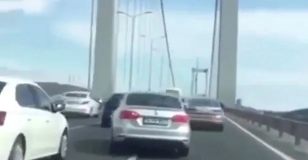 15 Temmuz Şehitler Köprüsü'nde trafik terörü! Peş peşe makaslar attı-1