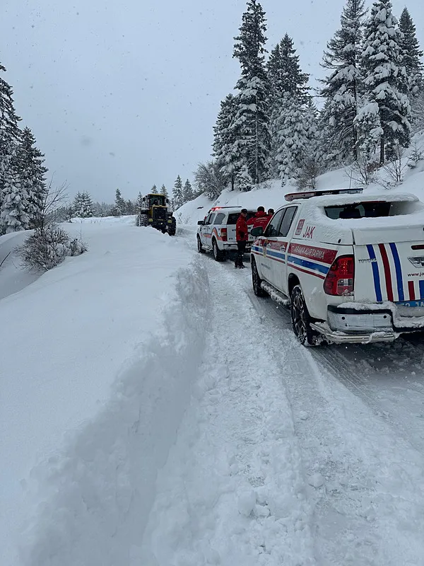 Ordu'da karda mahsur kalan 4 kişi için kurtarma çalışması sürüyor (DHA)