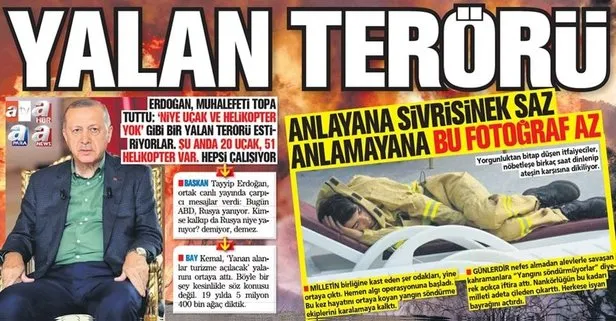 Başkan Erdoğan, muhalefeti topa tuttu: Niye uçak ve helikopter yok gibi bir yalan terörü estiriyorlar
