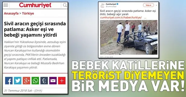 Cumhuriyet gazetesi bebek katillerine terörist diyemedi