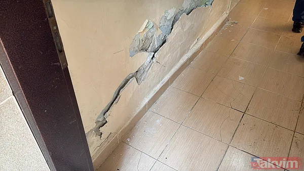 Kağıthane'de korkutan görüntü! Çatlaklar oluştu, bina boşaltıldı - 3