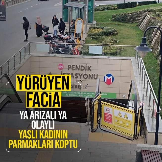 Pendik metroda yürüyen merdiven faciası! Yaşlı kadının ayak parmakları koptu