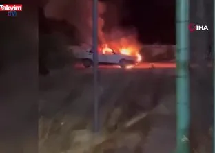 Düzce’de seyir halindeki otomobil alev aldı