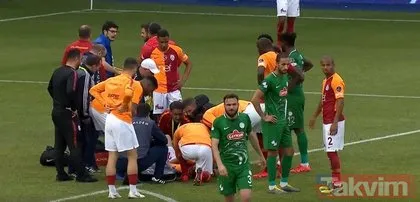 Çaykur Rizespor - Galatasaray maçında Emre Akbaba’nın ayağı kırıldı