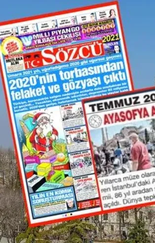 CHP yandaşı Sözcü'den skandal manşet: Ayasofya'nın ibadete açılmasını "felaket" olarak gördüler! Tepkiler çığ gibi
