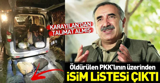 Öldürülen PKK'lının üzerinden Akdeniz, Ege ve Marmara bölgesine gönderilecek teröristlerin listesi çıktı-1