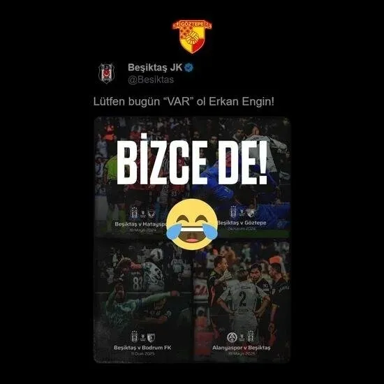 1758292764313.jpeg Beşiktaş'ın paylaşımı ve Göztepe'nin yanıtı (X)