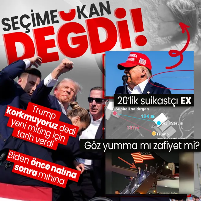 ABDde Trumpa suikast girişimi: Kurşun sıyırdı kanlar içinde kaldı! Saldırıdan sonra ‘korkmayacağız’ açıklaması: Yeni miting için tarih verdi! Suikastçı Thomas Matthew Crooks EX