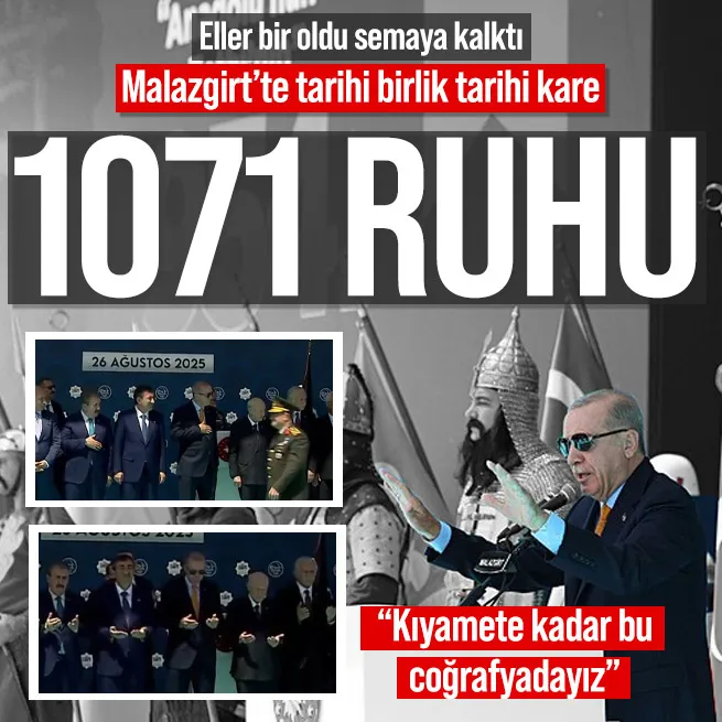 Malazgirtte 1071 ruhu! Başkan Erdoğan, MHP lideri Bahçeli ve komuta kademesinden birlik karesi
