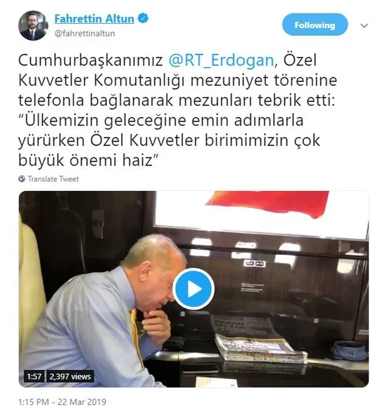 Başkan Erdoğan'dan Özel Kuvvetler Komutanlığı'na tebrik telefonu-1