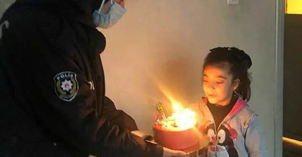 Siirt’te 155’i arayıp doğum günü pastası isteyen 8 yaşındaki Rabiya’nın doğum gününü polis ekipleri kutladı