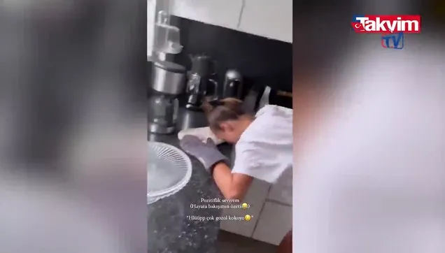 Bensu Soral'ın mutfakta zor anları! Hem güldü hem güldürdü